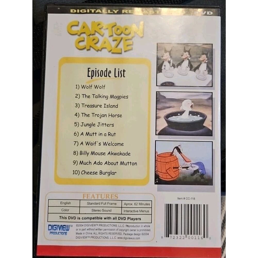 Cartoon Craze Presents - Mighty Mouse/Heckle Jeckle (DVD, 2006) New Sealed - Picture 2 of 2